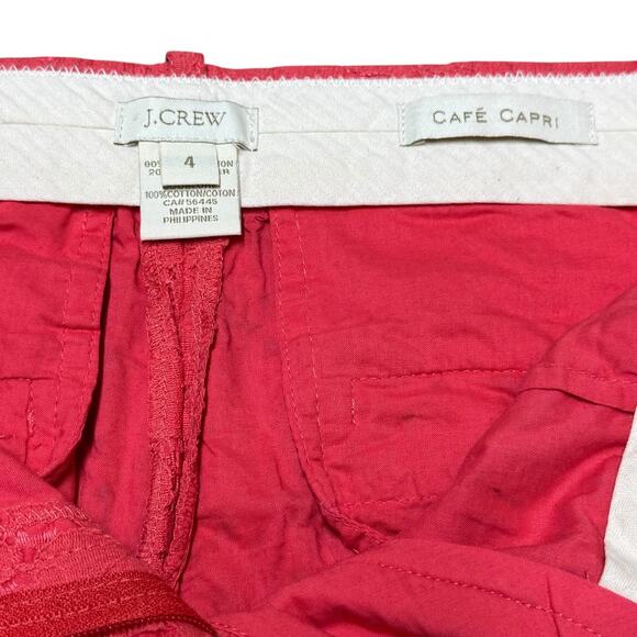 J.Crew Cafe Capri Pink Floral Lace 4 - Picture 4 of 5